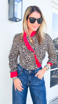 Fierce Ruffle Moment Top-130 Long Sleeve Tops-JODIFL-Coastal Bloom Boutique, find the trendiest versions of the popular styles and looks Located in Indialantic, FL