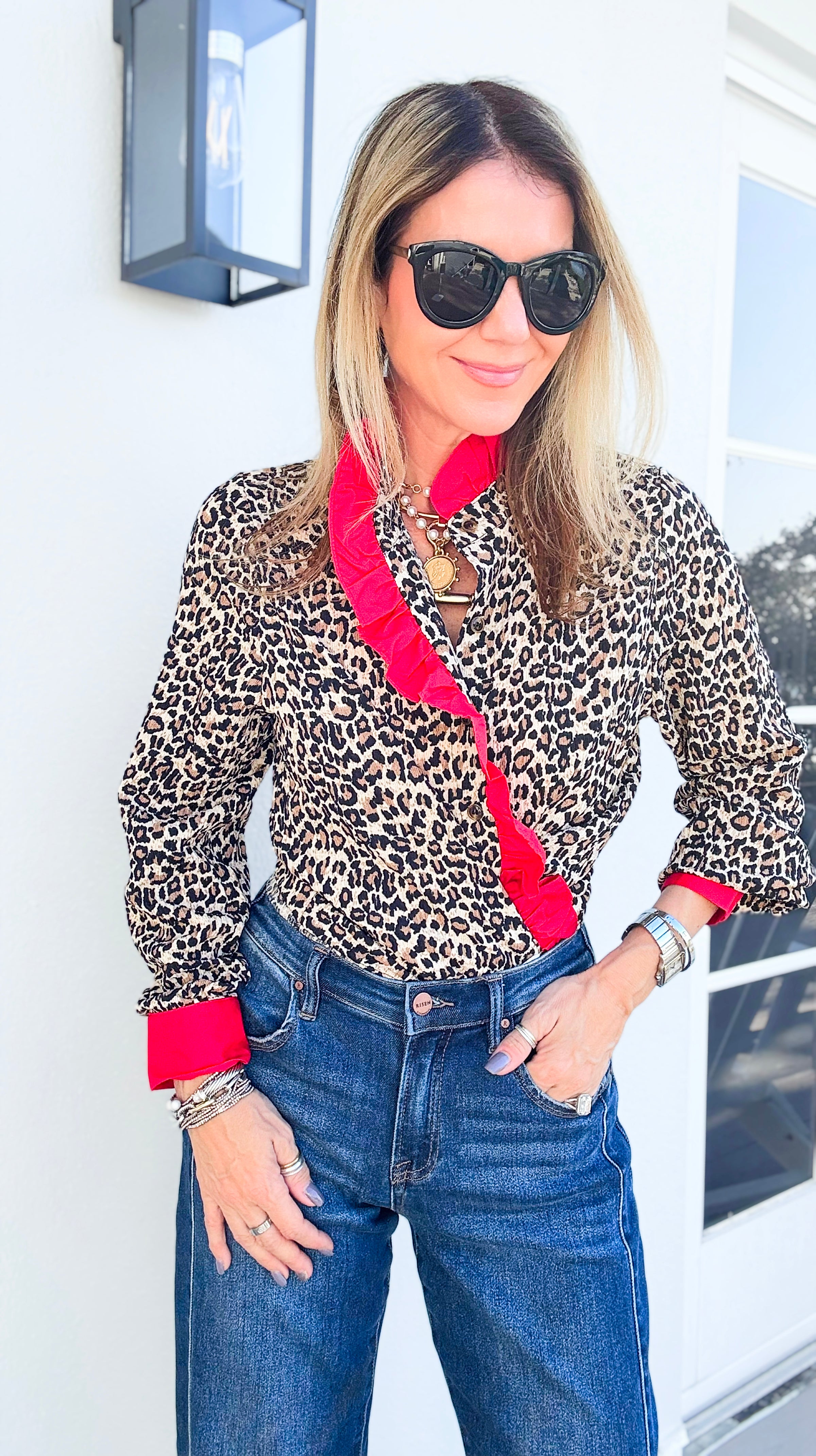 Fierce Ruffle Moment Top-130 Long Sleeve Tops-JODIFL-Coastal Bloom Boutique, find the trendiest versions of the popular styles and looks Located in Indialantic, FL