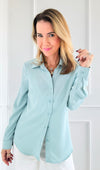 Soft Touch Button Blouse Top - Aqua-130 Long sleeve top-Must Have-Coastal Bloom Boutique, find the trendiest versions of the popular styles and looks Located in Indialantic, FL