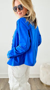Italian Faux Suede Collared Jacket - Roya Blue-160 Jackets-VENTI6 OUTLET-Coastal Bloom Boutique, find the trendiest versions of the popular styles and looks Located in Indialantic, FL