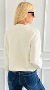 Take A Bow Sweater - Ivory-140 Sweaters-Dreamers-Coastal Bloom Boutique, find the trendiest versions of the popular styles and looks Located in Indialantic, FL