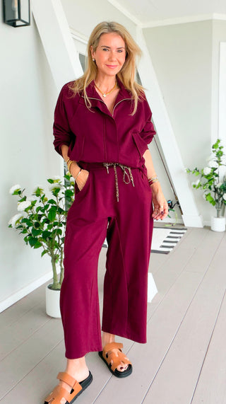 Wildly Comfortable Italian Barrel Pant- Wine