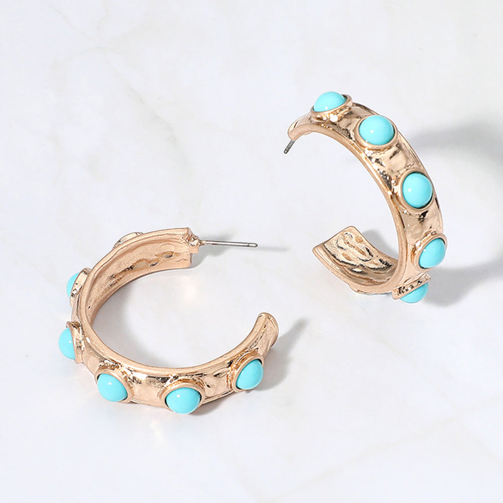 Riviera Rendezvous Hoop Earrings-230 Jewelry-NYW-Coastal Bloom Boutique, find the trendiest versions of the popular styles and looks Located in Indialantic, FL
