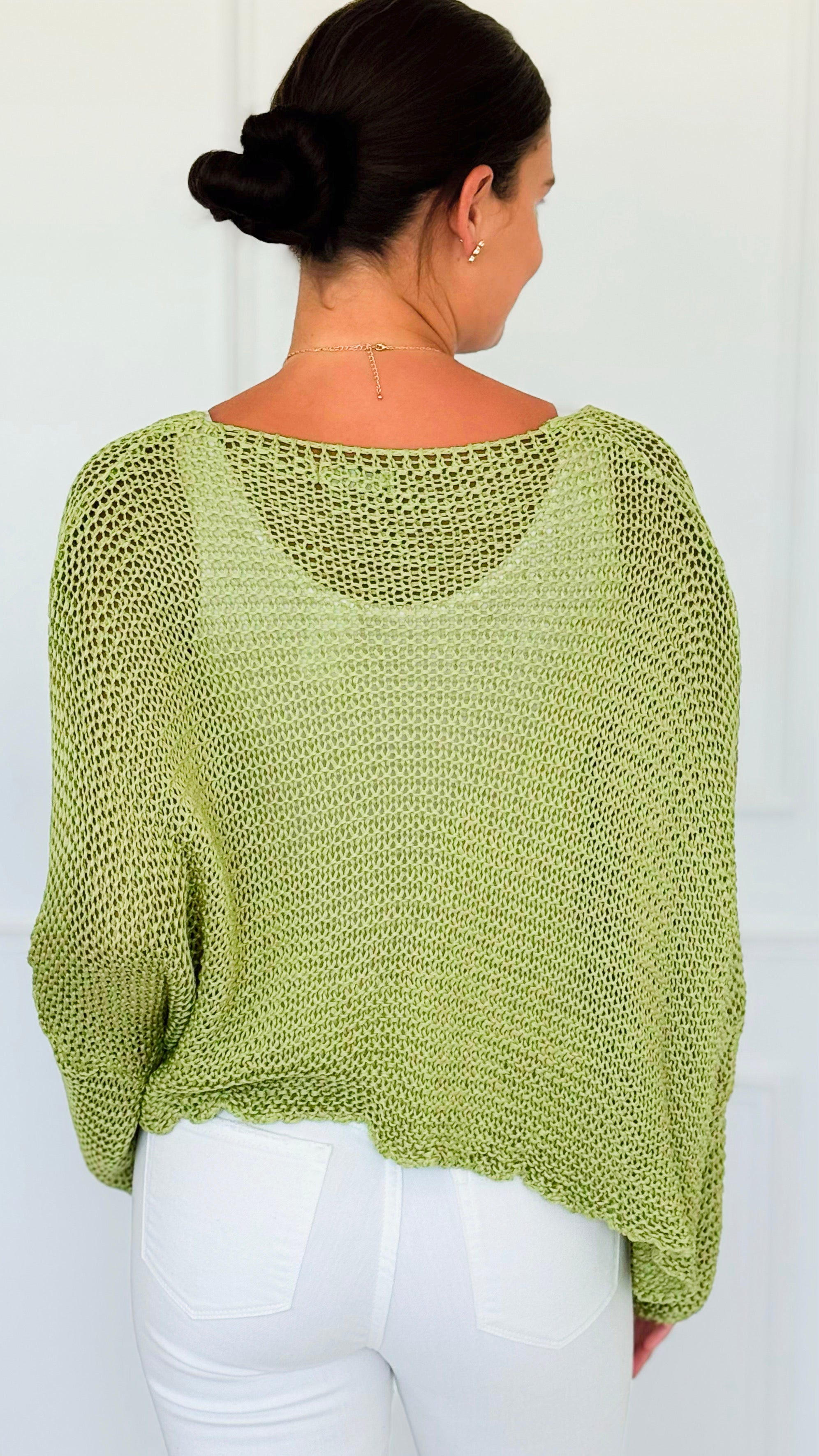 Coastal Breeze Knit Italian Cardigan - Pistachio-150 Cardigans/Layers-Italianissimo/TOSCANA-Coastal Bloom Boutique, find the trendiest versions of the popular styles and looks Located in Indialantic, FL