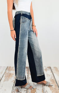 Duo Layer Straight Jeans-170 Bottoms-Hot & Delicious-Coastal Bloom Boutique, find the trendiest versions of the popular styles and looks Located in Indialantic, FL