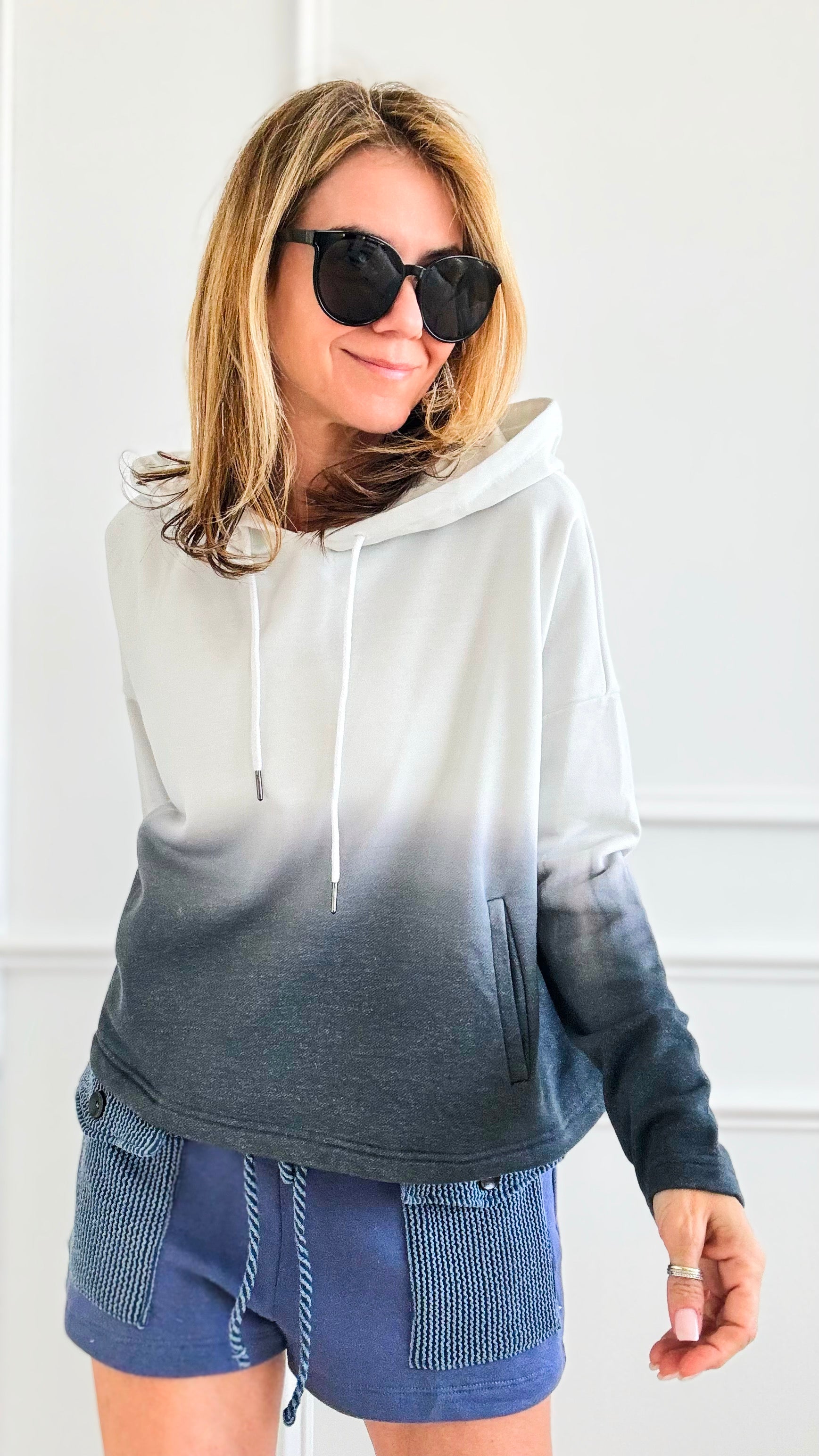 Oversized Dip-dye Hoodie-130 Long Sleeve Tops-Dance and Marvel-Coastal Bloom Boutique, find the trendiest versions of the popular styles and looks Located in Indialantic, FL