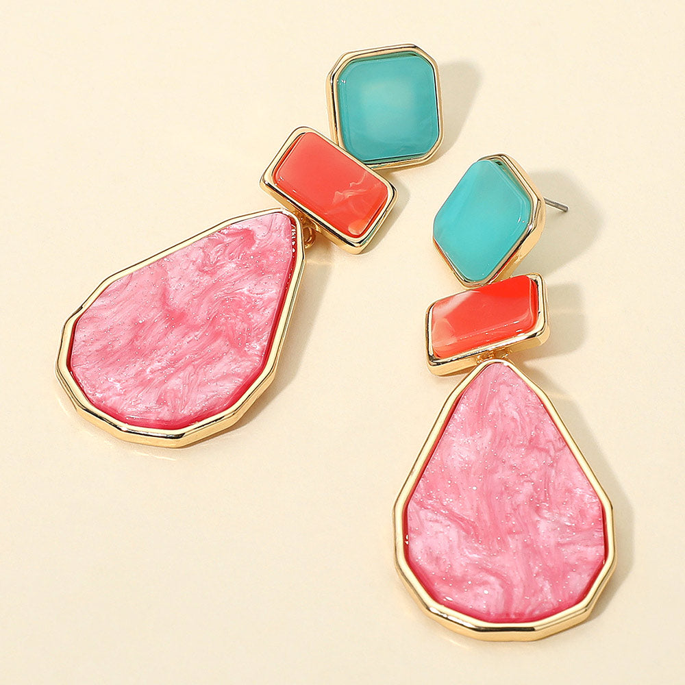 Verdant Glow Drop Earrings - Multi-230 Jewelry-NYW-Coastal Bloom Boutique, find the trendiest versions of the popular styles and looks Located in Indialantic, FL