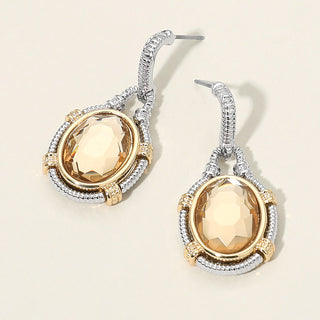 Textured Halo Drop Earrings