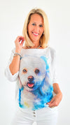Sweet Puppy Short Sleeve Italian St Tropez Knit-140 Sweaters-Italianissimo-Coastal Bloom Boutique, find the trendiest versions of the popular styles and looks Located in Indialantic, FL