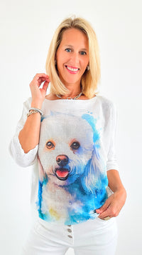 Sweet Puppy Short Sleeve Italian St Tropez Knit-140 Sweaters-Italianissimo-Coastal Bloom Boutique, find the trendiest versions of the popular styles and looks Located in Indialantic, FL