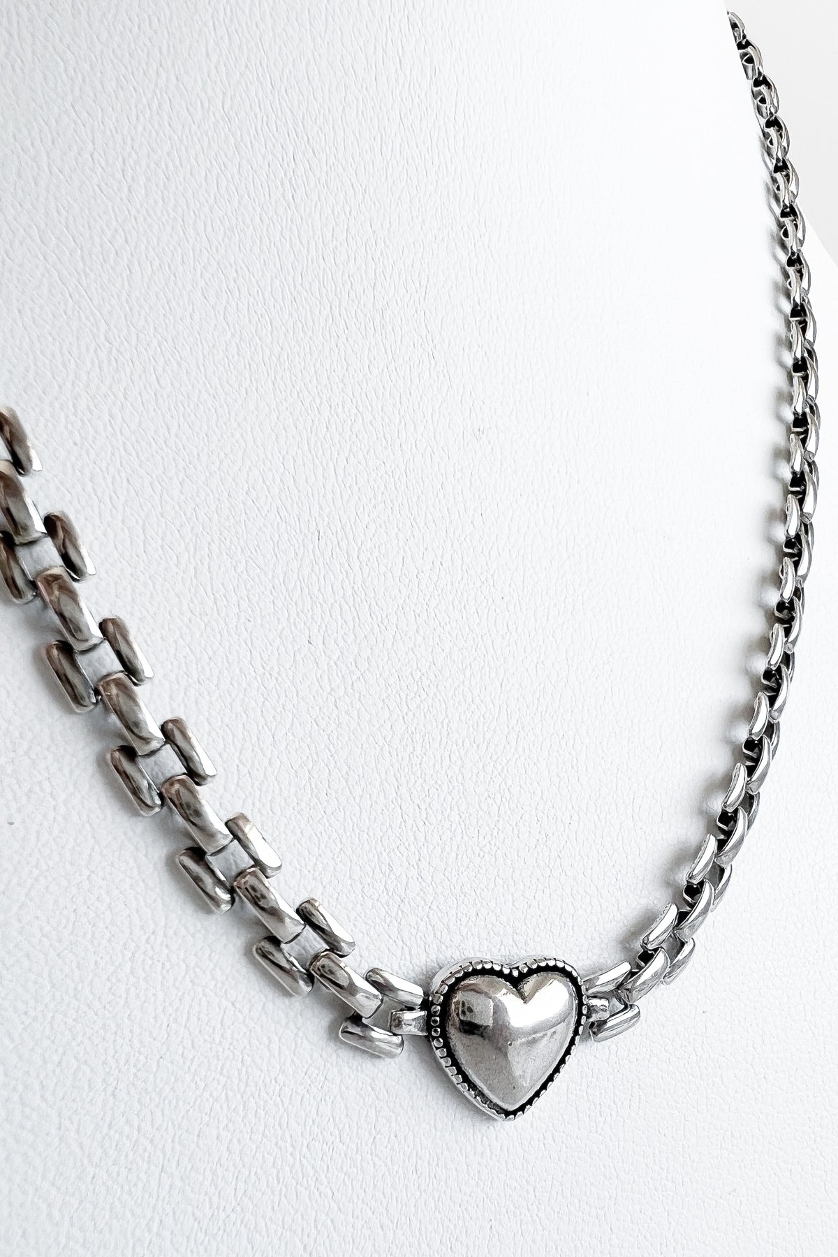 Heart Watch Strap Necklace Sterling Silver-230 Jewelry-Darling-Coastal Bloom Boutique, find the trendiest versions of the popular styles and looks Located in Indialantic, FL