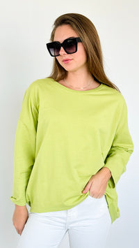 Upscale Comfort Italian Pullover - Lime-140 Sweaters-Italianissimo-Coastal Bloom Boutique, find the trendiest versions of the popular styles and looks Located in Indialantic, FL