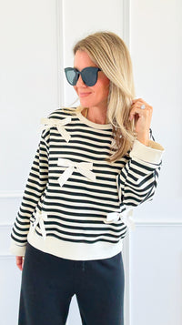 Tied & True Striped Top-130 Long Sleeve Tops-JODIFL-Coastal Bloom Boutique, find the trendiest versions of the popular styles and looks Located in Indialantic, FL