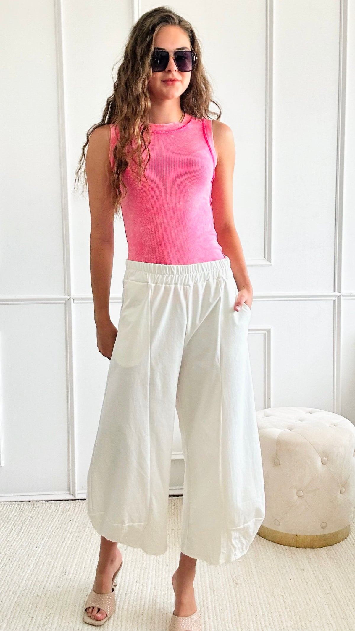 La Spezia Scuba Italian Pants - Off White-pants-Germany-Coastal Bloom Boutique, find the trendiest versions of the popular styles and looks Located in Indialantic, FL