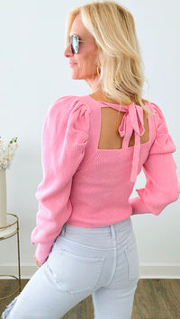 Dreamy Puff Long Sleeve Top - Pink-130 Long Sleeve Tops-entro-Coastal Bloom Boutique, find the trendiest versions of the popular styles and looks Located in Indialantic, FL