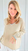 Vibrant Edge Italian Pullover- Sky Blue-110 Long Sleeve Tops-LY PARIS-Coastal Bloom Boutique, find the trendiest versions of the popular styles and looks Located in Indialantic, FL