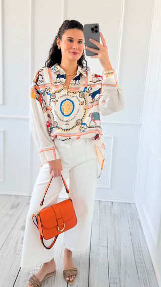 High Rise Ankle Wide Pants