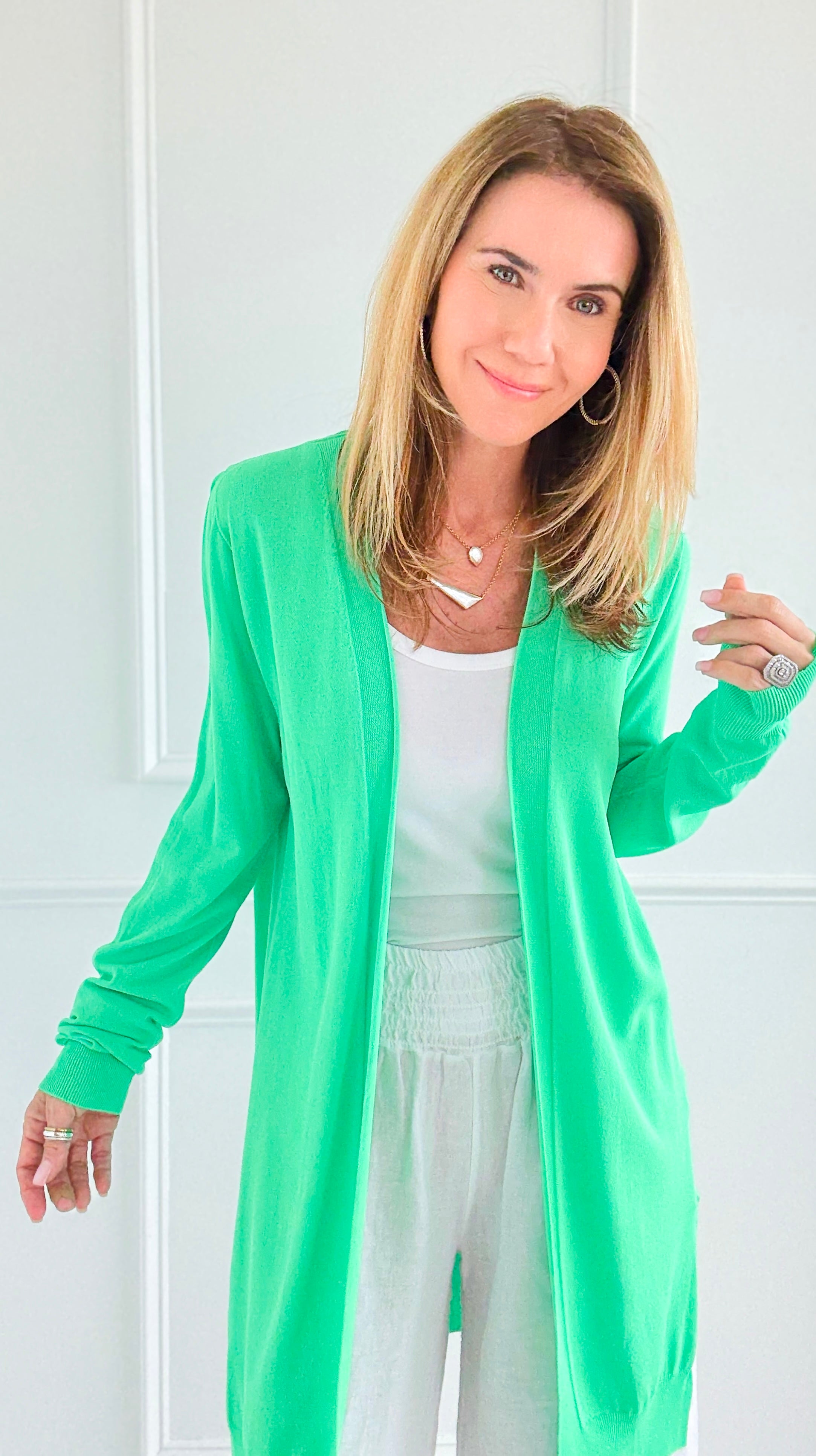 Breeze Italian Cardigan- Neon Green-150 Cardigan Layers-PROFITER-Coastal Bloom Boutique, find the trendiest versions of the popular styles and looks Located in Indialantic, FL