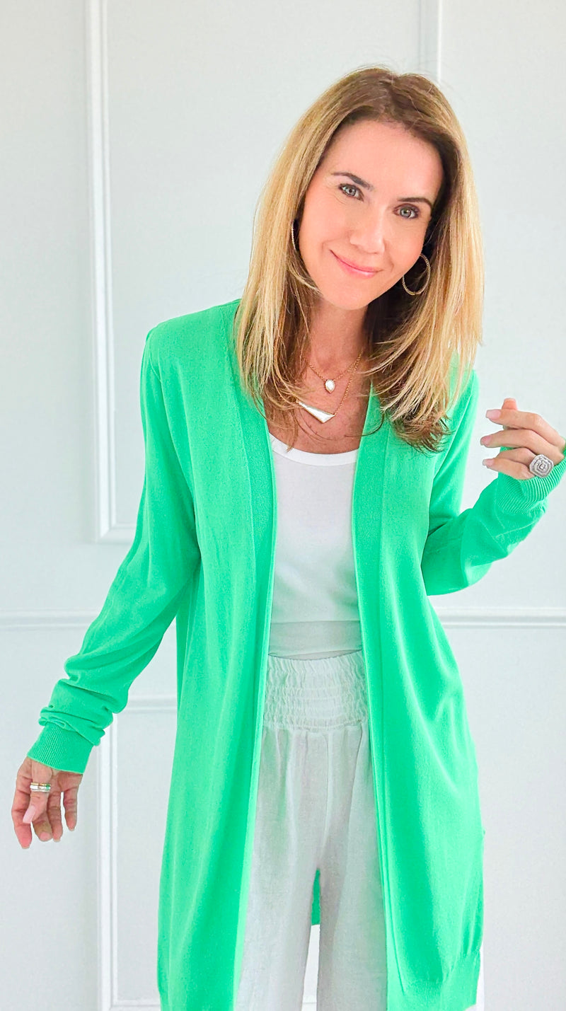 Breeze Italian Cardigan- Neon Green-150 Cardigan Layers-PROFITER-Coastal Bloom Boutique, find the trendiest versions of the popular styles and looks Located in Indialantic, FL