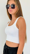 Ribbed Seamless Bra Top - White-220 Intimates-Zenana-Coastal Bloom Boutique, find the trendiest versions of the popular styles and looks Located in Indialantic, FL