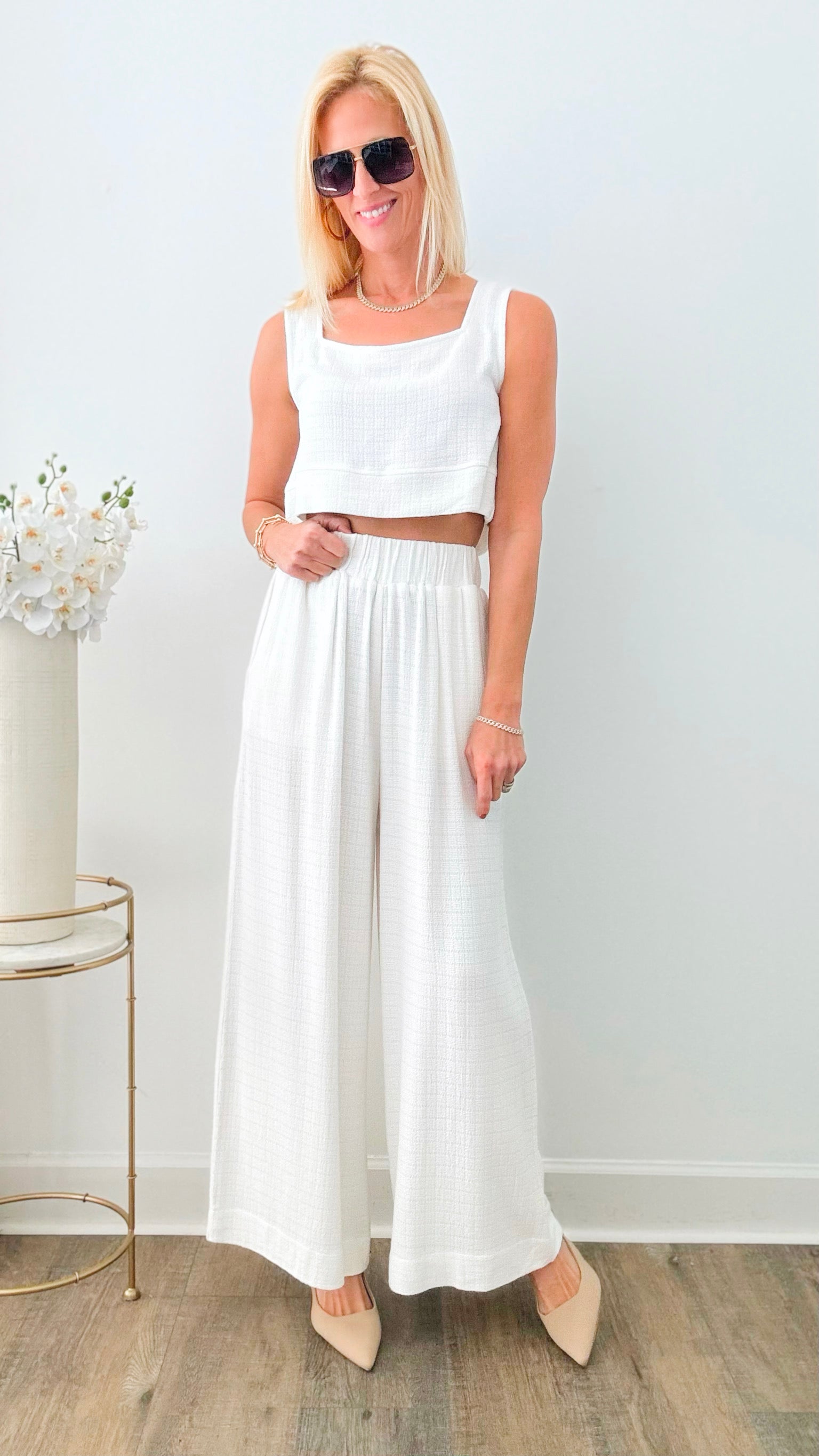 Fresh Look Linen Sleeveless Crop Top-100 Sleeveless Tops-Before You-Coastal Bloom Boutique, find the trendiest versions of the popular styles and looks Located in Indialantic, FL