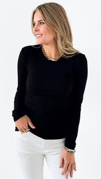 Timeless Ribbed Knit Top - Black-110 Long Sleeve Tops-Mono B-Coastal Bloom Boutique, find the trendiest versions of the popular styles and looks Located in Indialantic, FL