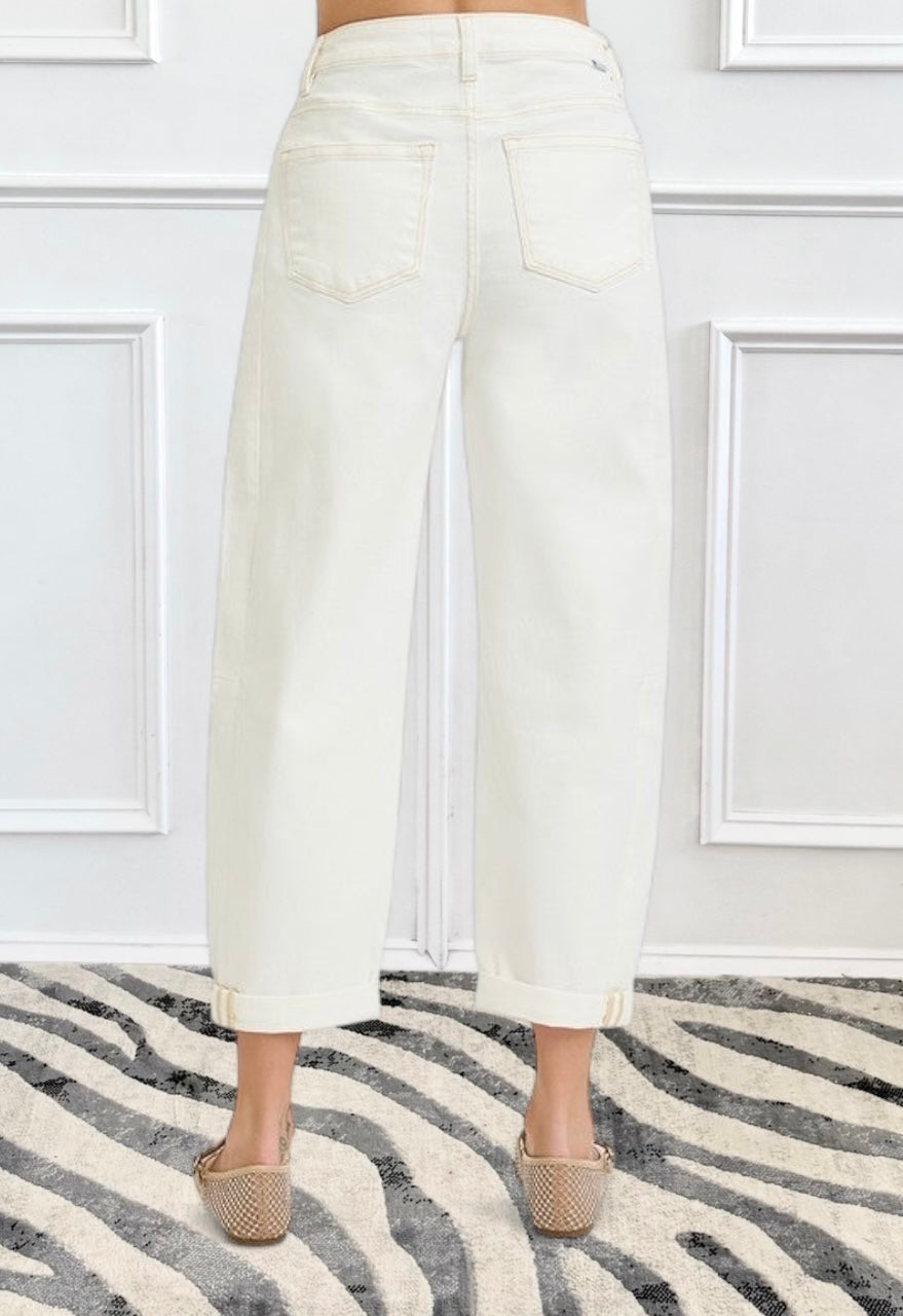 High Rise Barrel Jeans-170 Bottoms-RISEN JEANS-Coastal Bloom Boutique, find the trendiest versions of the popular styles and looks Located in Indialantic, FL