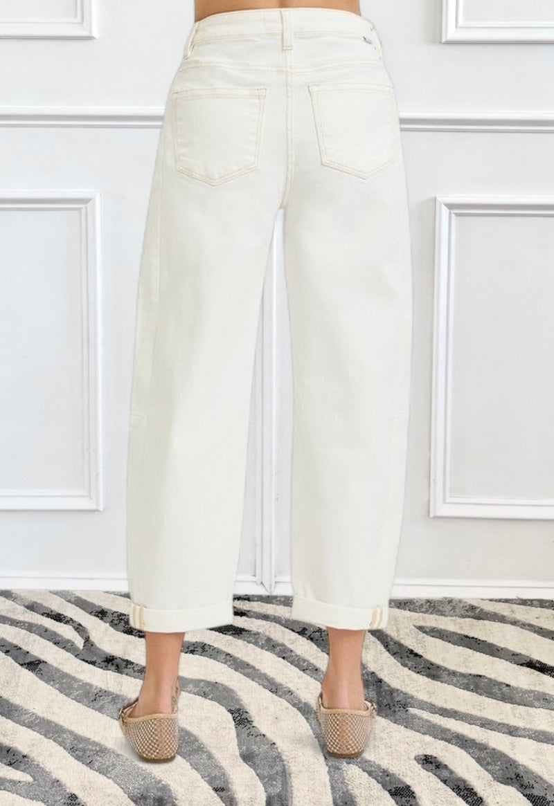 High Rise Barrel Jeans-170 Bottoms-RISEN JEANS-Coastal Bloom Boutique, find the trendiest versions of the popular styles and looks Located in Indialantic, FL