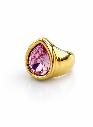 Glimmer Muse Teardrop Ring -  Pink