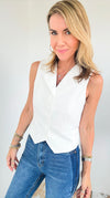 Classic Tailored Vest-100 Sleeveless Tops-OVI-Coastal Bloom Boutique, find the trendiest versions of the popular styles and looks Located in Indialantic, FL