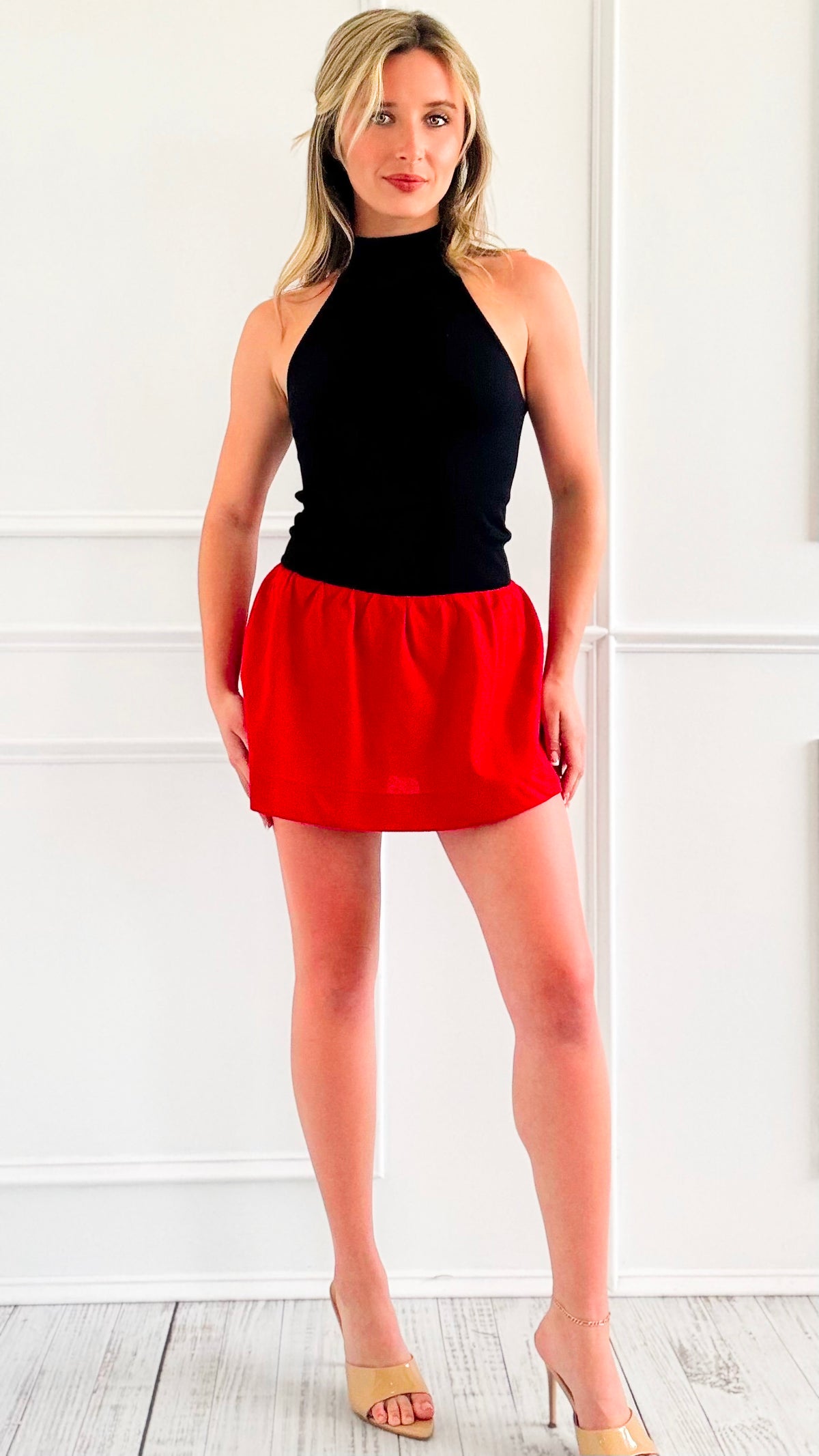 Sugarplum Lounge Skort - Red-170 Bottoms-HYFVE-Coastal Bloom Boutique, find the trendiest versions of the popular styles and looks Located in Indialantic, FL