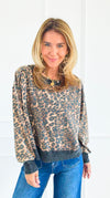 Wild Streak Knit Sweatshirt-130 Long Sleeve Tops-White Birch-Coastal Bloom Boutique, find the trendiest versions of the popular styles and looks Located in Indialantic, FL