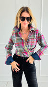 PRE ORDER Cape Cod Flannel Top-110 Long Sleeve Tops-Dizzy Lizzie-Coastal Bloom Boutique, find the trendiest versions of the popular styles and looks Located in Indialantic, FL