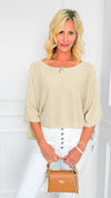 Italian Glitz Drape Poncho-Gold-110 short Sleeve Top-LY PARIS-Coastal Bloom Boutique, find the trendiest versions of the popular styles and looks Located in Indialantic, FL