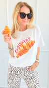 Croissant Italian T-Shirt-110 Short Sleeve Tops-Italianissimo-Coastal Bloom Boutique, find the trendiest versions of the popular styles and looks Located in Indialantic, FL