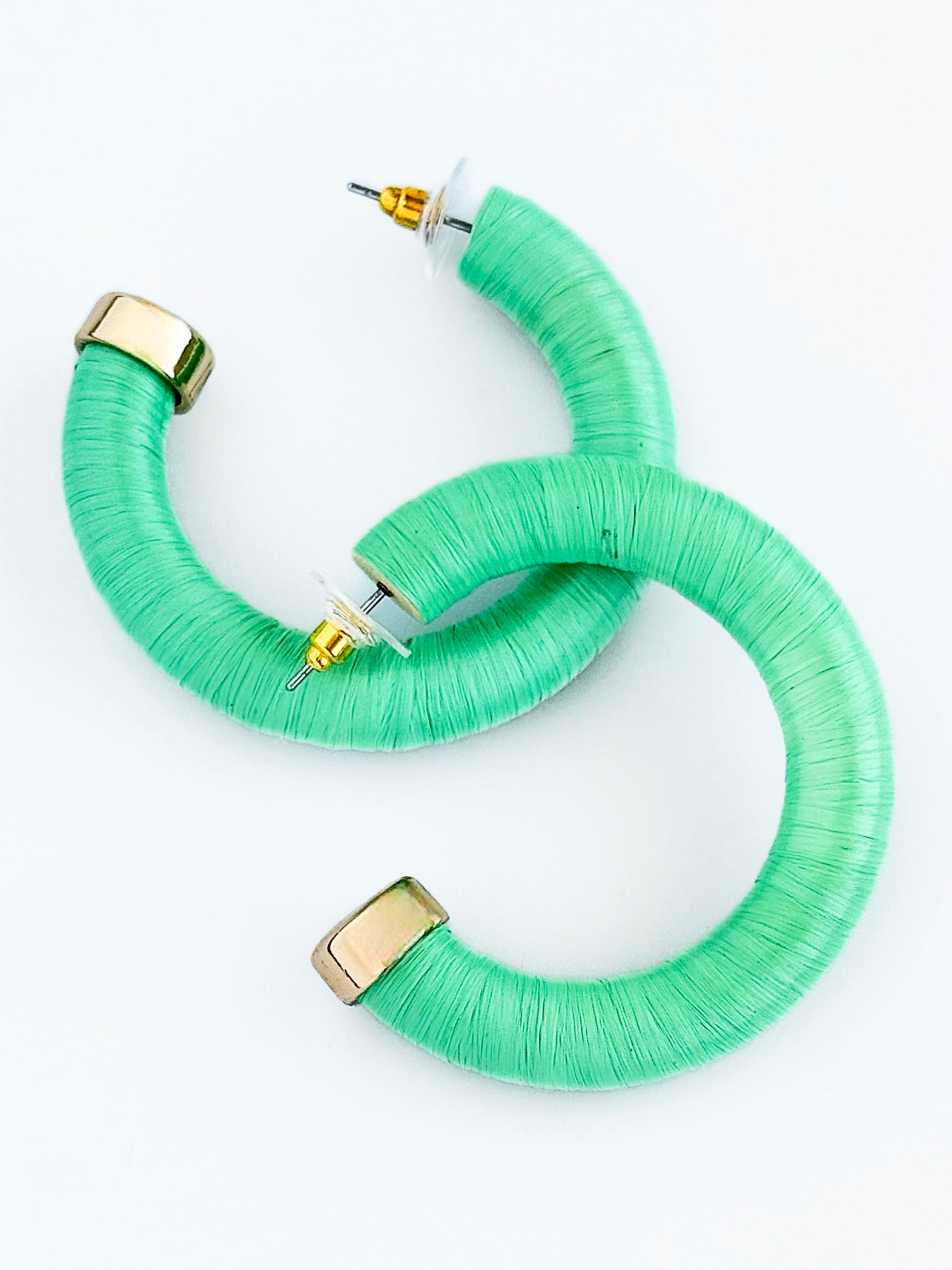 Textured Statement Hoop Earrings - Green-230 Jewelry-GS JEWELRY-Coastal Bloom Boutique, find the trendiest versions of the popular styles and looks Located in Indialantic, FL