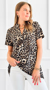 Feline Flair Top-110 Short Sleeve Tops-Heimish-Coastal Bloom Boutique, find the trendiest versions of the popular styles and looks Located in Indialantic, FL