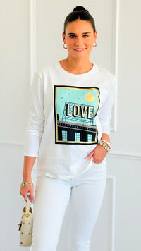 City Love Italian Pullover-110 short Sleeve Top-V SKY-Coastal Bloom Boutique, find the trendiest versions of the popular styles and looks Located in Indialantic, FL