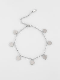 Stainless Steel Heart Station Anklet-230 Jewelry-NYW-Coastal Bloom Boutique, find the trendiest versions of the popular styles and looks Located in Indialantic, FL