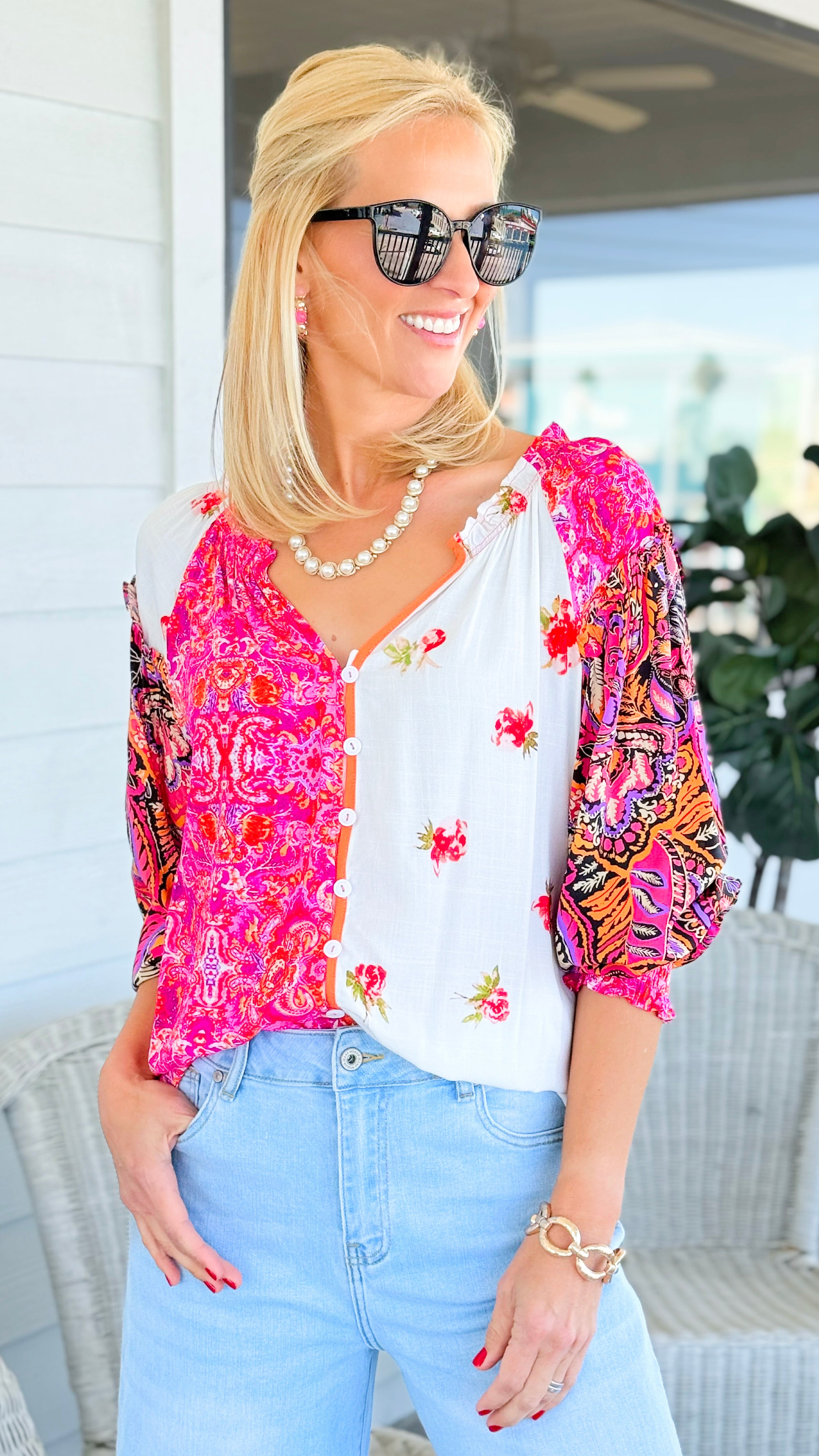 Patchwork Romance Button Down Top
