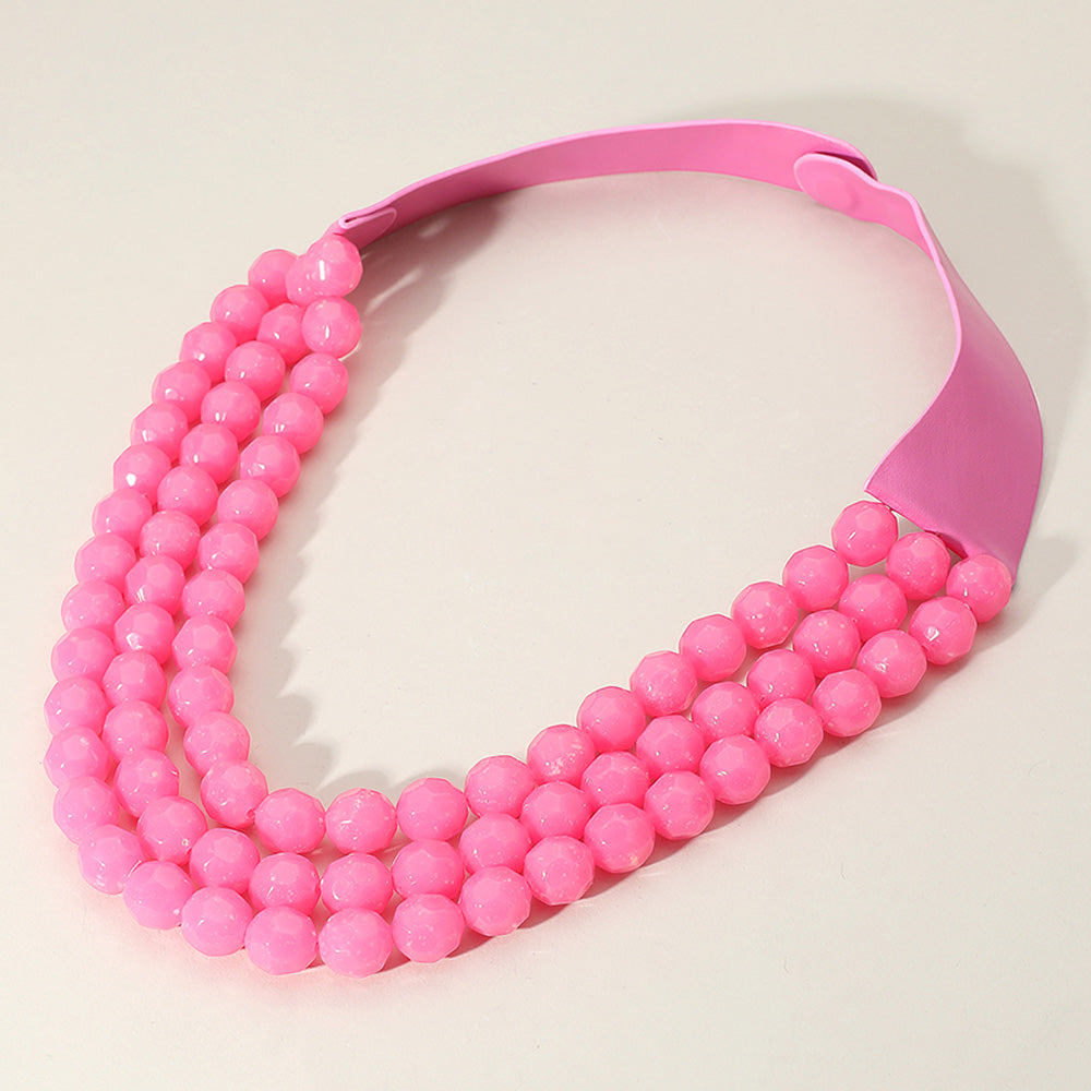 Timeless Harmony Necklace - Fuchsia-230 Jewelry-NYW-Coastal Bloom Boutique, find the trendiest versions of the popular styles and looks Located in Indialantic, FL