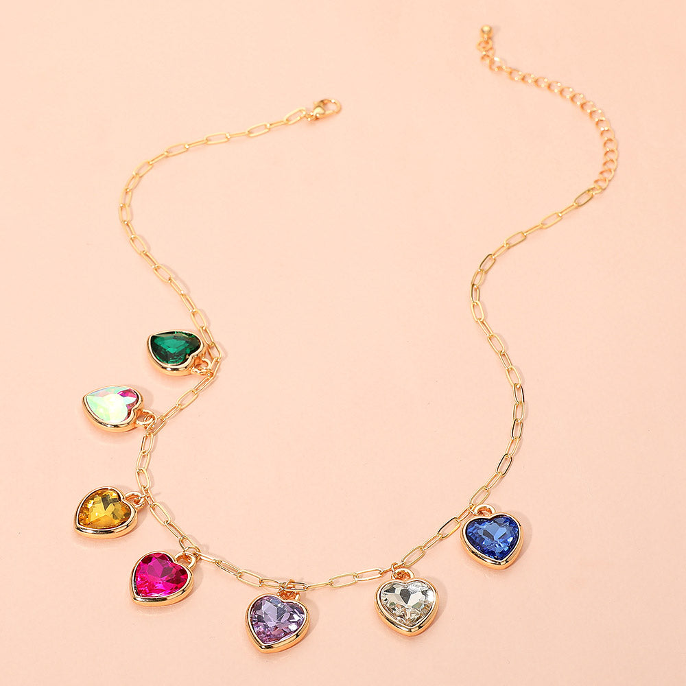 Sweetheart Shimmer Charm Necklace - Multi-230 Jewelry-NYW-Coastal Bloom Boutique, find the trendiest versions of the popular styles and looks Located in Indialantic, FL