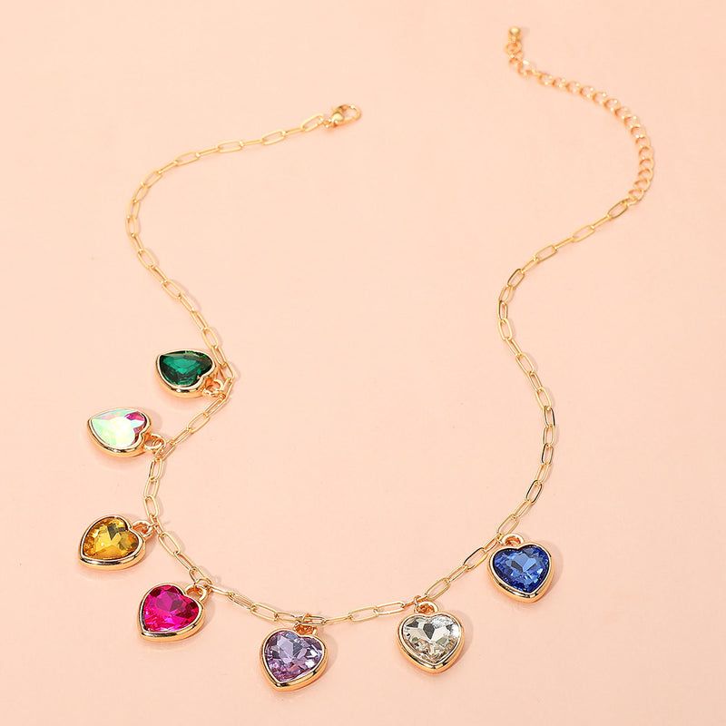 Sweetheart Shimmer Charm Necklace - Multi-230 Jewelry-NYW-Coastal Bloom Boutique, find the trendiest versions of the popular styles and looks Located in Indialantic, FL