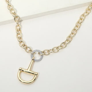 Pavé CZ Equestrian Necklace