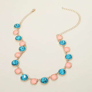 Moonlit Mirage Collar Necklace - Turquoise/ Pink