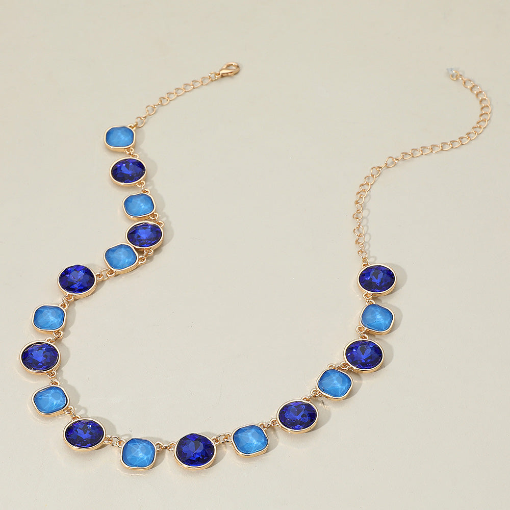 Moonlit Mirage Collar Necklace - Sapphire-230 Jewelry-NYW-Coastal Bloom Boutique, find the trendiest versions of the popular styles and looks Located in Indialantic, FL