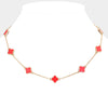 Quatrefoil Station Necklace - Red-230 Jewelry-NYW-Coastal Bloom Boutique, find the trendiest versions of the popular styles and looks Located in Indialantic, FL