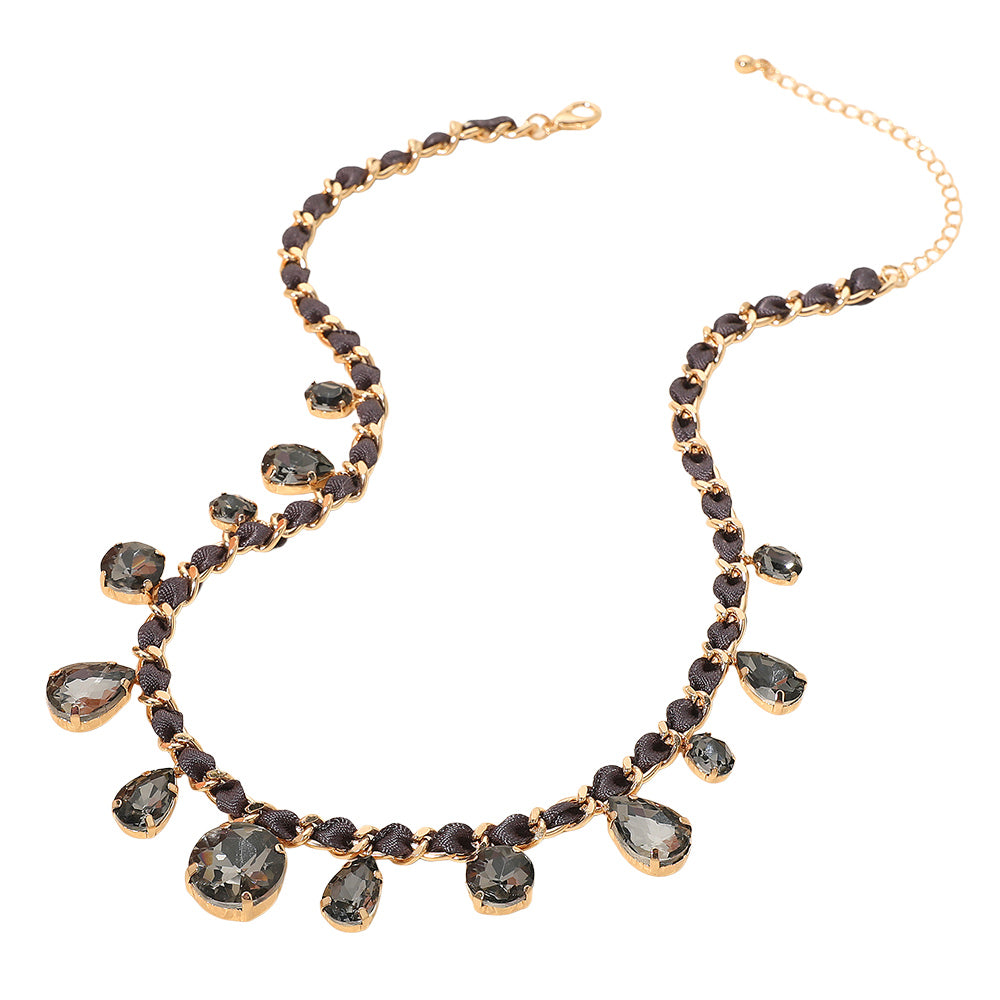 Teardrop Glam Necklace - Graphite