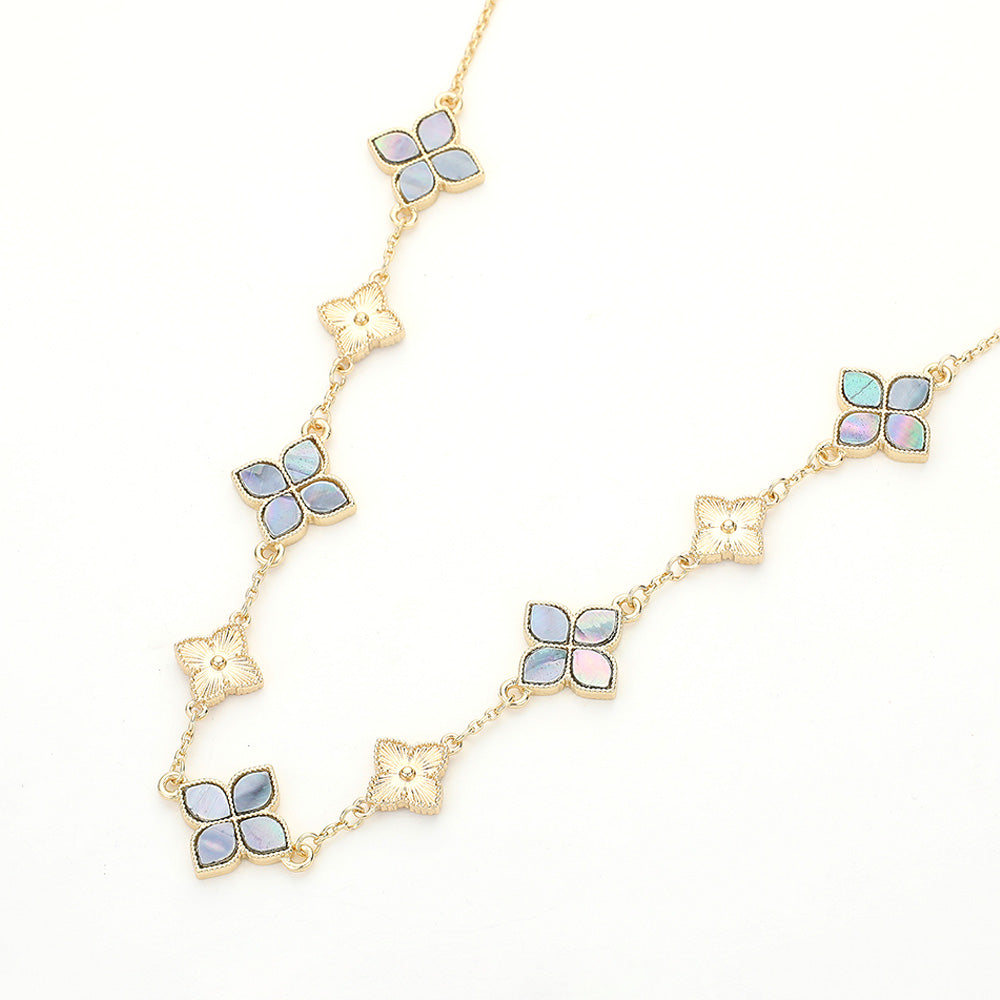 Enchanted Clover Necklace - Gray-230 Jewelry-NYW-Coastal Bloom Boutique, find the trendiest versions of the popular styles and looks Located in Indialantic, FL