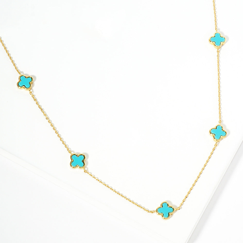 Lucky Link Clover Necklace-230 Jewelry-NYW-Coastal Bloom Boutique, find the trendiest versions of the popular styles and looks Located in Indialantic, FL